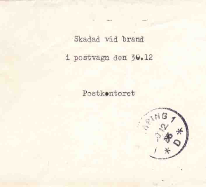 Etikett från postkontoret i Linköping