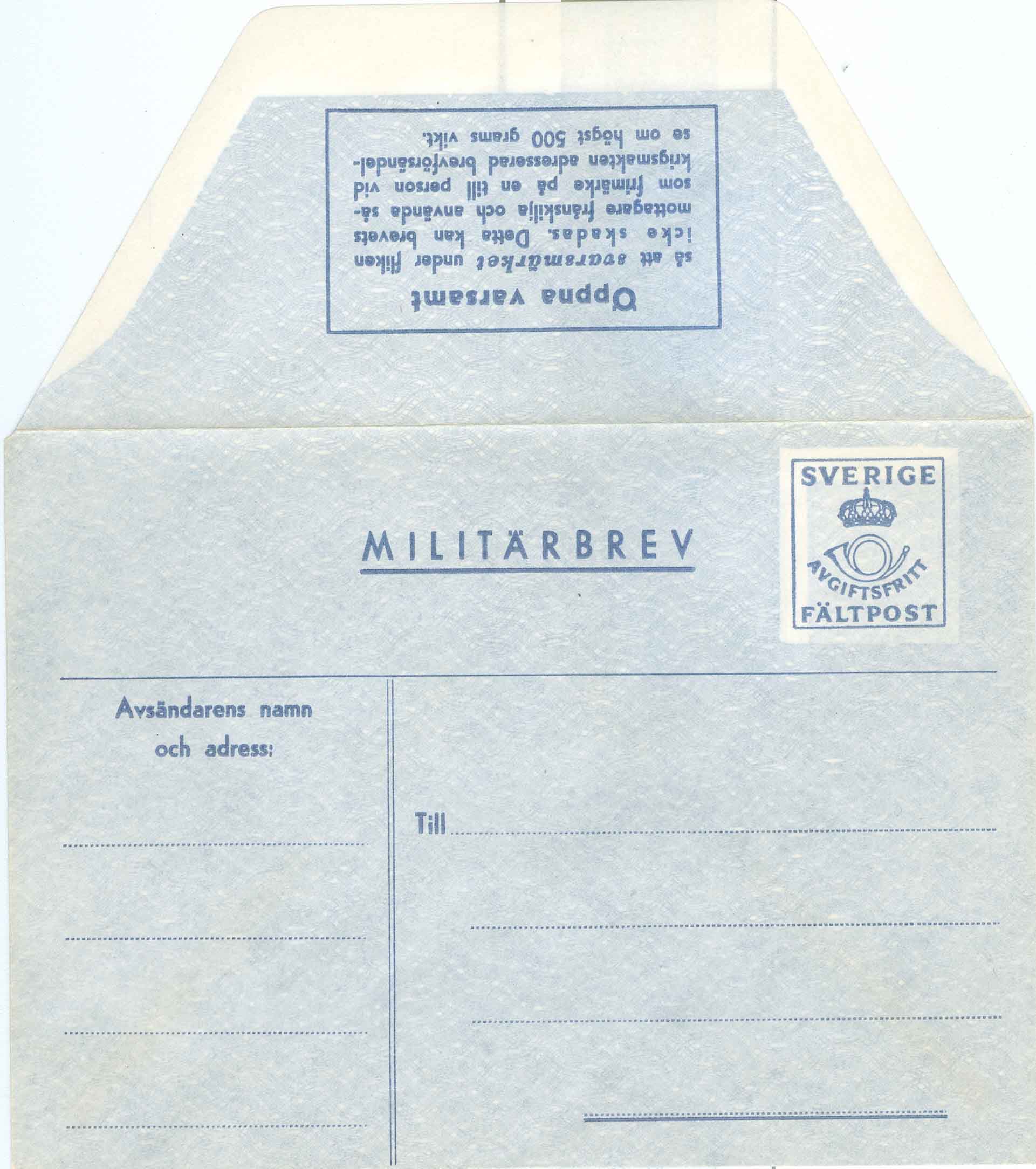 Militärbrev M12 framsida