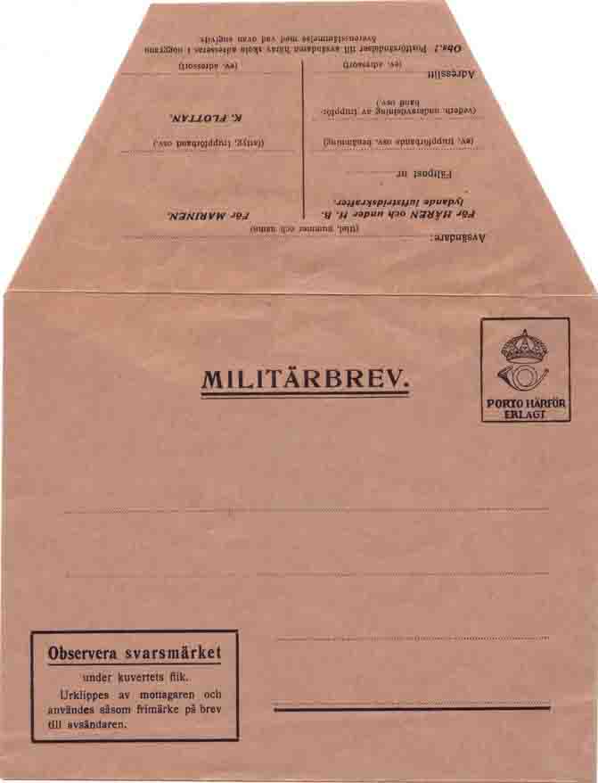Militärbrev M1 framsida