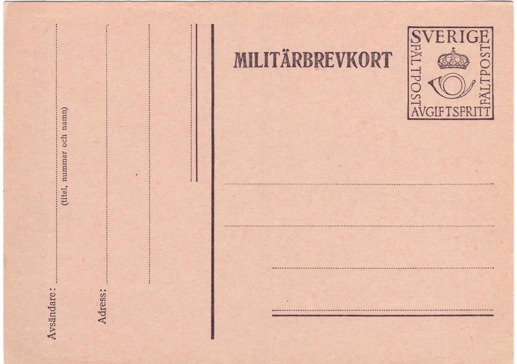 Militärkortbrev MbK 5B