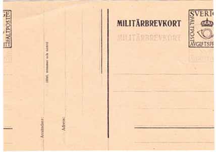 Militärkortbrev MbK 5B felskuret
